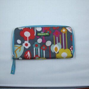 Vintage Lily Bloom Recycled Clutch Wallet - Vibrant Floral